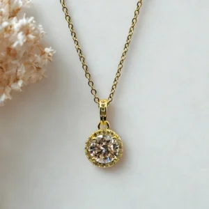 Minimalist Diamond Charm Chain Necklace