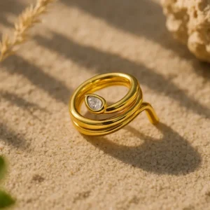 Spiral Demifine Serpent Ring